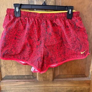 Nike Women's Red and Black Athletic Shorts